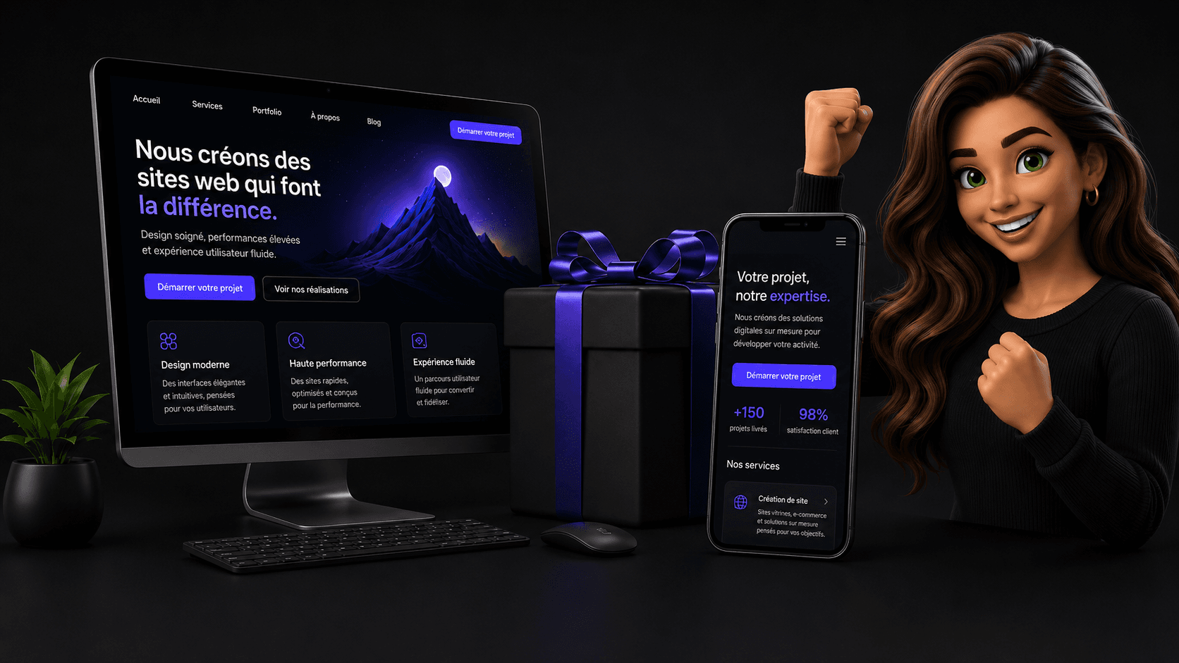 Un site web Sirka offert : ordinateur, mobile et cadeau